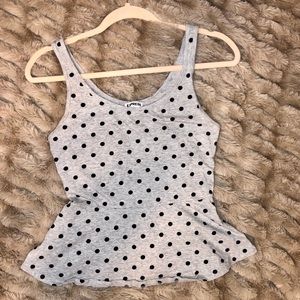 Express Polka dot gray tank top in small